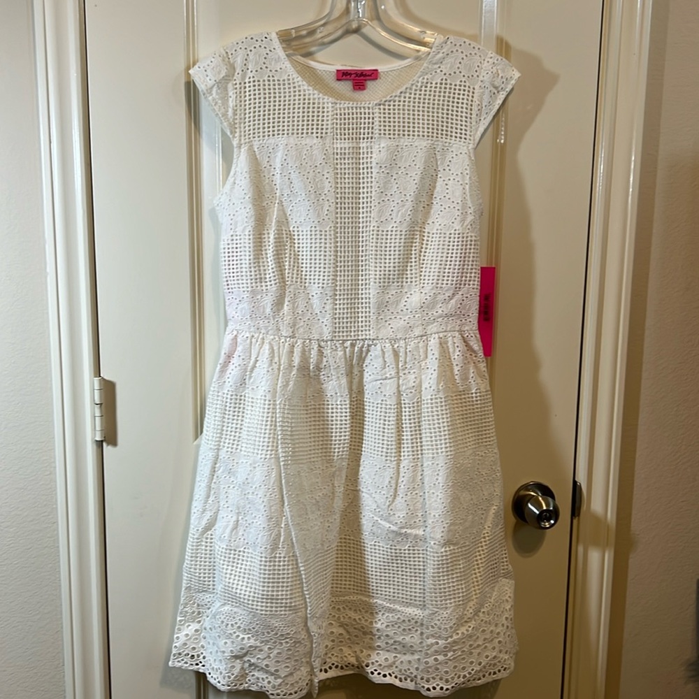 Betsey Johnson eyelet fit and flare dress